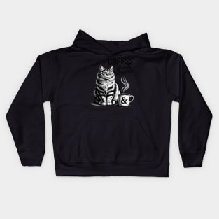 Coffee and British Longhair Cat, British Longhairs kitten Kids Hoodie